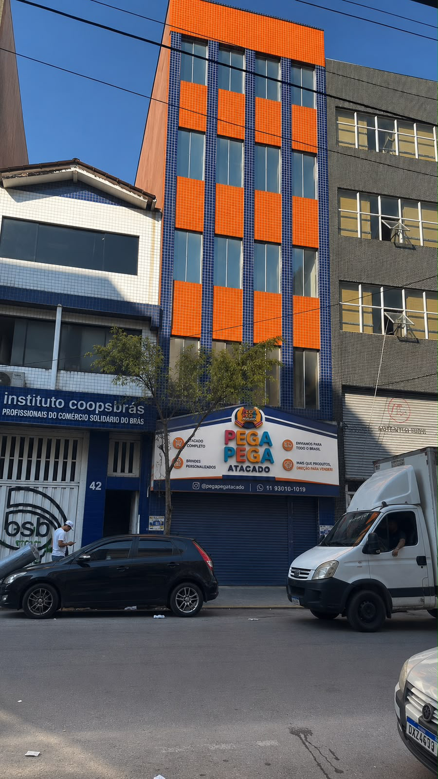 Fachada da loja Pega Pega Atacado na Rua Vitor Hugo, 34, Brás - São Paulo